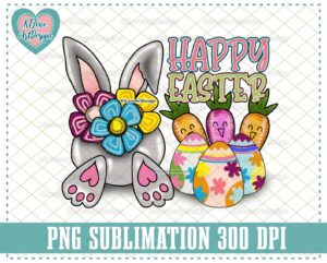 Happy Easter Png, Easter Bunny Png, Easter Sublimation, hand drawn, PNG Sublimation Design