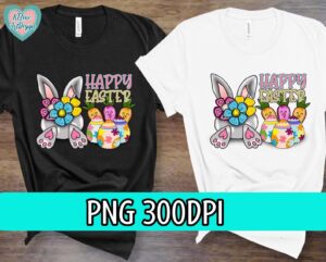 Happy Easter Png, Easter Bunny Png, Easter Sublimation, hand drawn, PNG Sublimation Design - Image 2