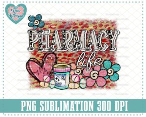 Vintage Pharmacy, Pharmacy Life, CPhT,Leopard print, pharmacy tech gift, PNG Sublimation Design