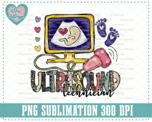Ultrasound Technician Png, Sonographer Png, Medical Png, leopard doodle, PNG Sublimation Design