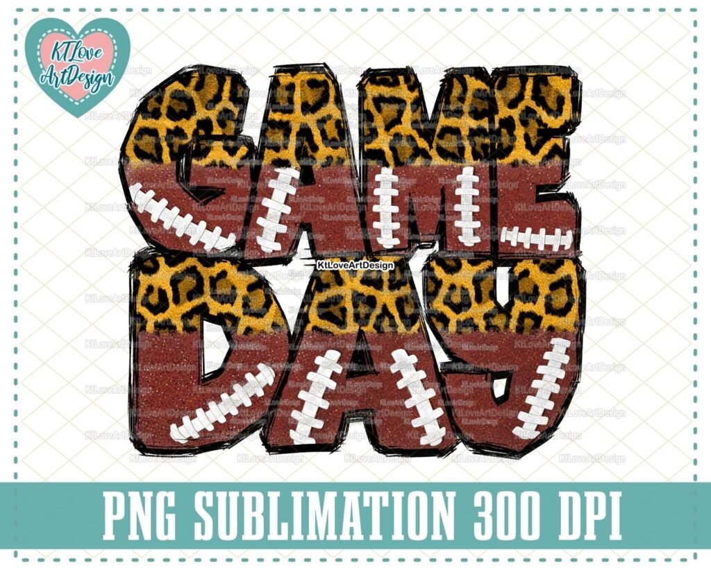 Football Game Day Distressed Leopard PNG, Football Leopard, Football Game Day Sublimation, PNG Sublimation Design