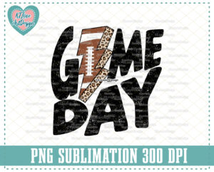 Football Game Day Distressed Leopard Lightning Bolt PNG, Football Game Day, PNG Sublimation Design