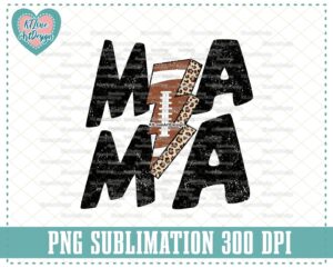 Football Mom PNG, Football Mama Png, Mama Lightning Bolt PNG, Football Game Day, PNG Sublimation Design