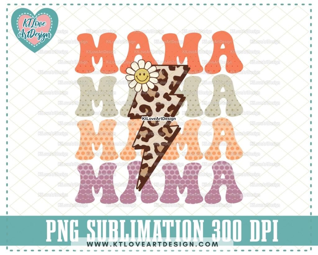Mama Lightning Bolt PNG, Mama Leopard Png, Mama Fall Png, Mama Png, PNG Sublimation Design