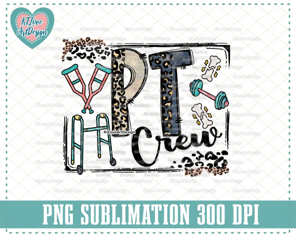 Physical Therapist Png, PT Nurse Png, Rehab Squad Png, Nurse Png, Leopard Lettering, PNG Sublimation Design