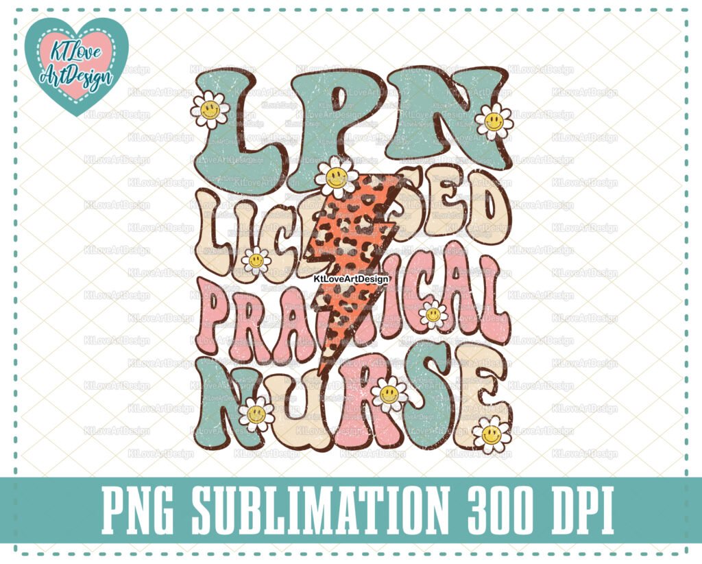LPN PNG, Licensed Practical Nurse Png, Nurse Lightning Bolt, Cute Retro Nurse, Nursing sublimations