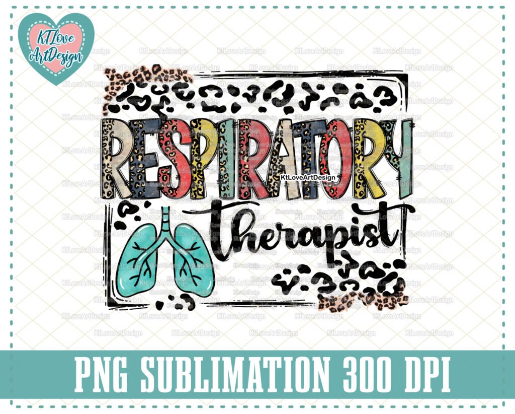 Respiratory Therapist Png, Therapist Png, Respiratory Png, Nurse Png, Leopard Lettering, PNG Sublimation Design