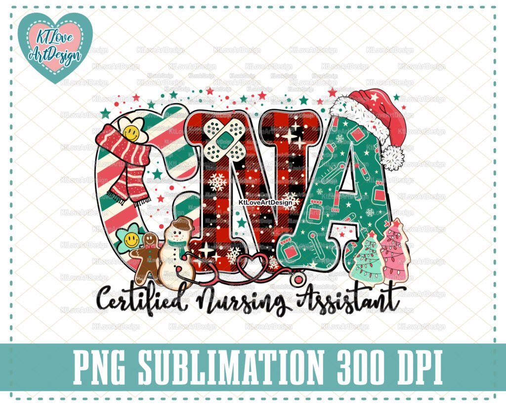 Christmas Cna Png, Cna Png, Nurse Christmas, Merry Nurse, Christmas Png, Nurse Sublimation, PNG Sublimation Design