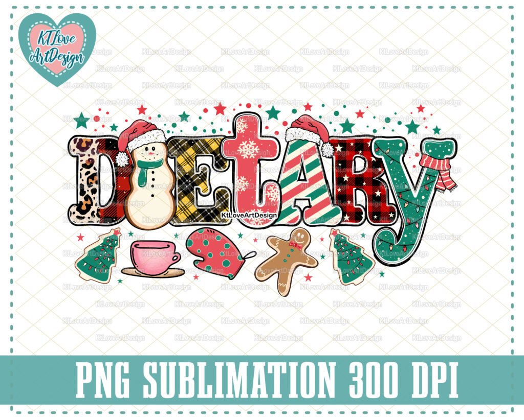 Christmas Dietary Png, Healthcare Png, Lunch Lady PNG, Dietary Png, Dietary Doodle, Hand Drawn, PNG Sublimation Design