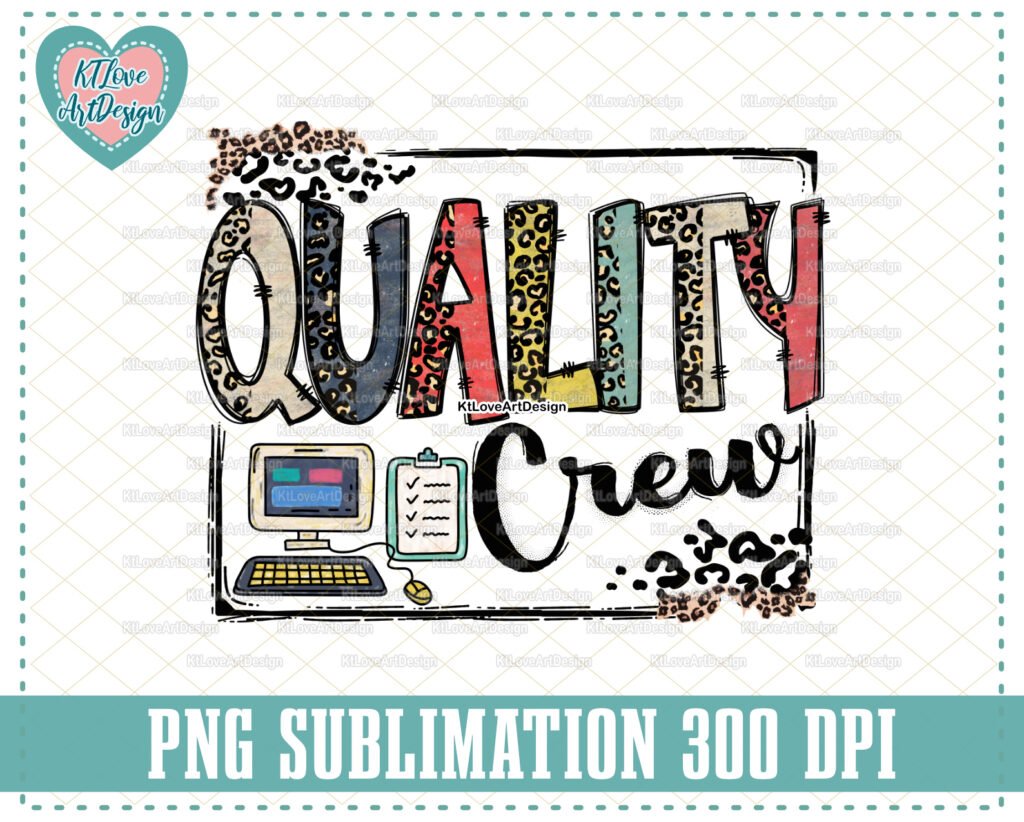 Quality Crew Png, Office Squad Png, Occupation Png, QA Squad Leopard Vinatge PNG,  PNG Sublimation Design