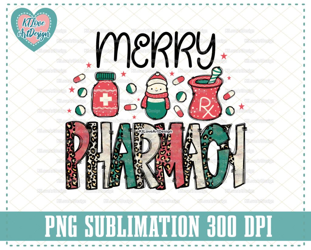 Pharmacy Christmas Png, Christmas Pharmacy, Merry Pharmacy, Christmas Png, PNG Sublimation Design