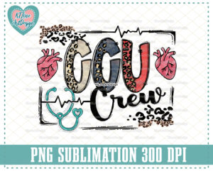 Ccu Crew Png, Cardiac Critical Care, Anatomical Heart, Vintage Nurse Png, Leopard Lettering, PNG Sublimation Design