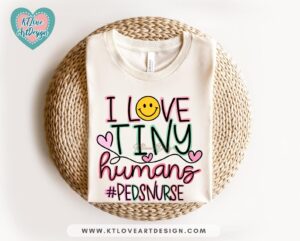 PEDS Nurse Png, I Love Tiny Humans Png, Pediatric Nurse Png, Smiley Tiny Humans Nurse, PNG Sublimation Design - Image 3