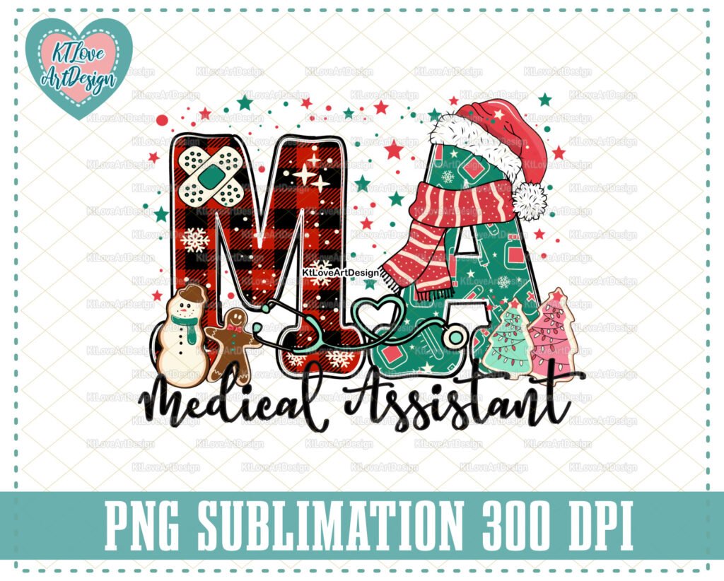 Christmas MA Png, Medical Assitant Png, Nurse Christmas, Merry Nurse, Nurse Sublimation, PNG Sublimation Design