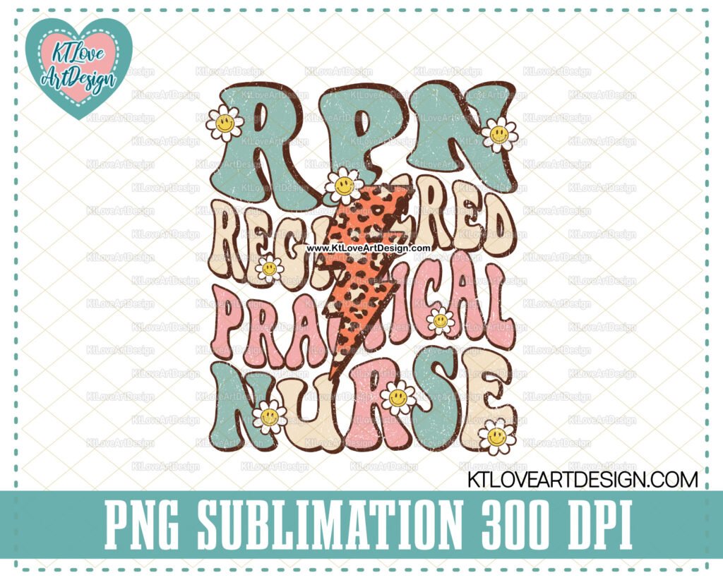 RPN PNG, Registered Practical Nurse Png, Nurse Lightning Bolt, Cute Retro Nurse, Nursing sublimations