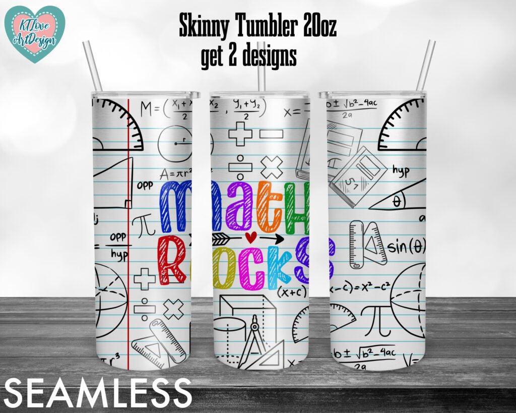 Math Rocks Tumbler, Math Tumbler, Personalized Tumbler Math, Math Teacher, 20oz Skinny Tumbler Sublimation Full Wrap Png Download