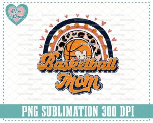 Game Day Basketball Mom png, Retro Basketball png, Basketball Rainbow, Basketball Mom Sublimation, PNG Sublimation Design