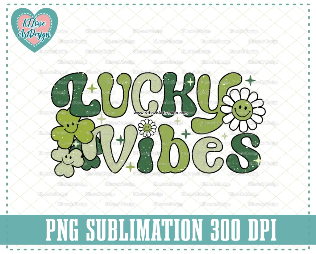 Lucky Vibes Png, Retro St. Patrick's Day Png, Green Leopard Png, Retro Png, Retro St. Patty's Day Png, Sublimation Design