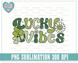 Lucky Vibes Png, Retro St. Patrick's Day Png, Green Leopard Png, Retro Png, Retro St. Patty's Day Png, Sublimation Design