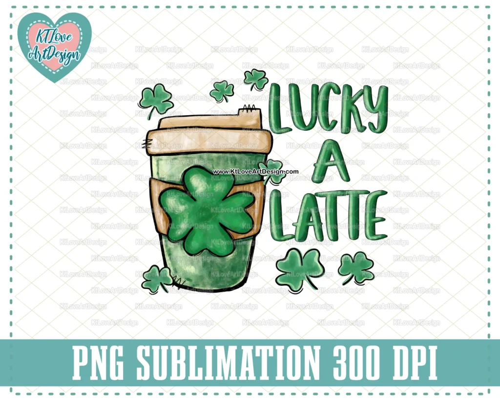 Lucky A Latte Png, Ice Coffee Lucky Charms png, Coffee Latte Png, Coffee Sublimations Design Digital Downloads