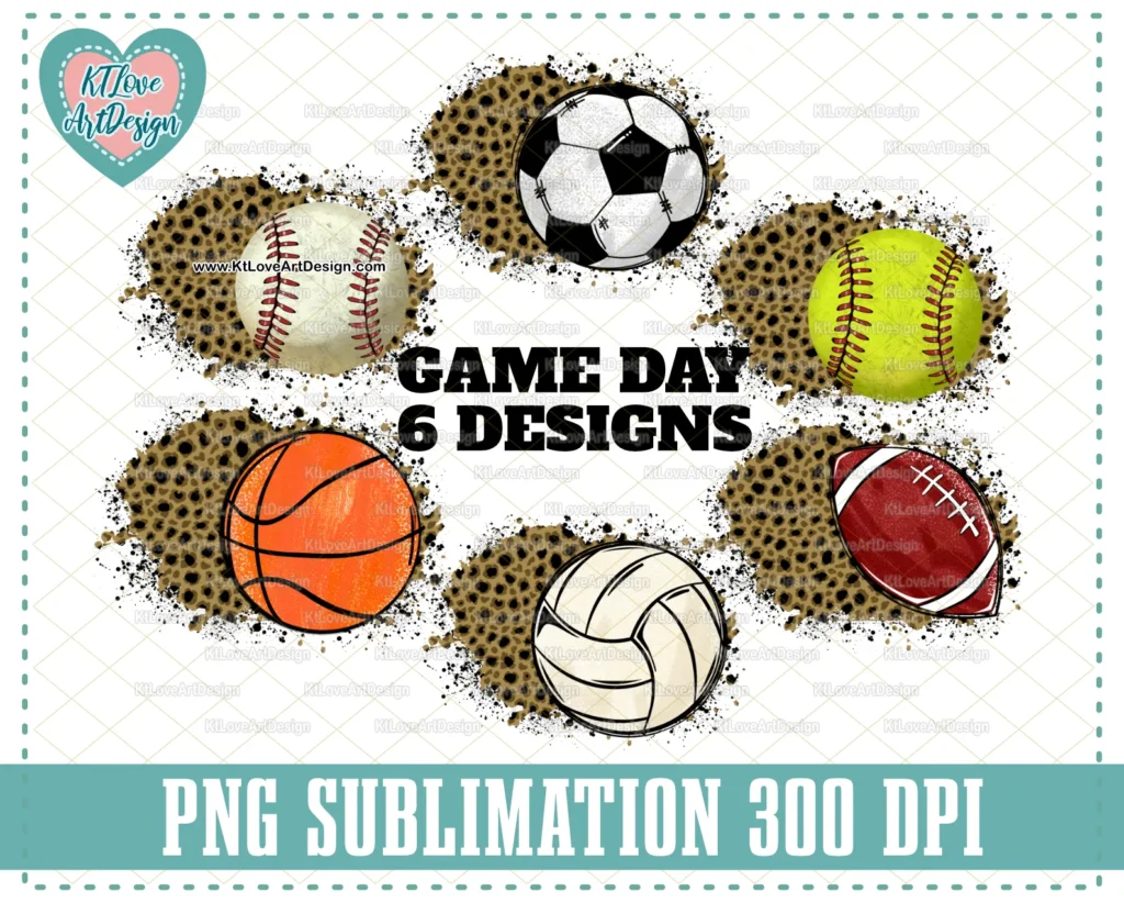 Bundle Game Day Distressed Leopard Custom Name Sport Sublimation Design PNG Downloads