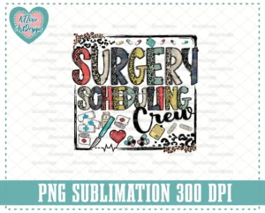 Surgery Scheduling Png, Scheduling Crew Png, Surgery Nurse, Vintage Leopard Lettering, PNG Sublimation Design