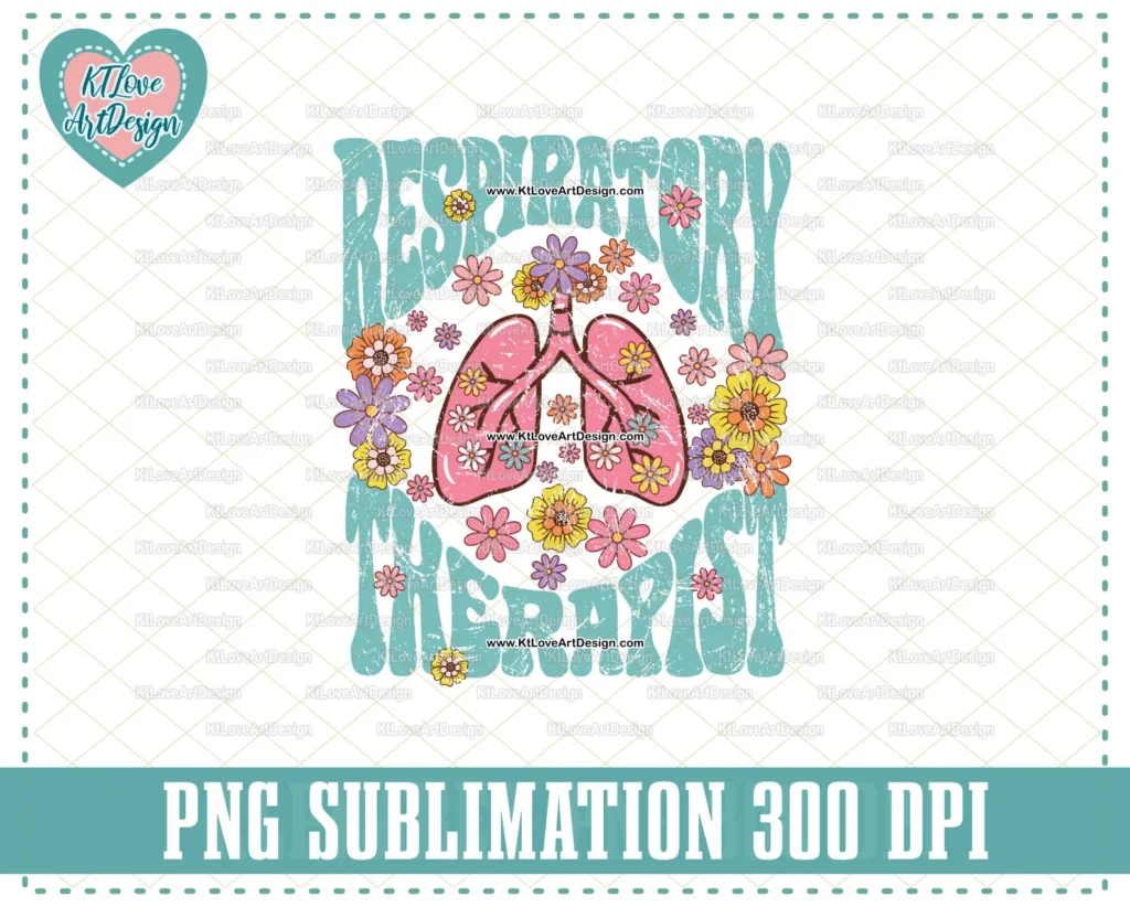 Spring Respiratory Therapist Png, Retro Nurse Png, Spring Therapist Png, PNG Sublimation Design