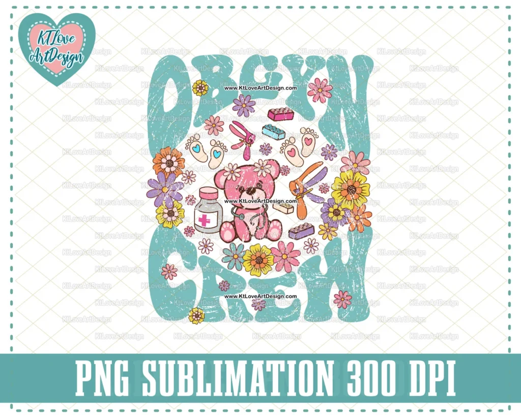 Ob-Gyn Png, Obstetrics Png, Gynaecology Png, Ultrasound Png, Retro Nurse Png, PNG Sublimation Design