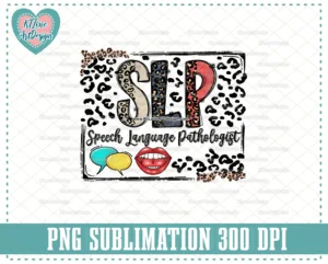 SLP Png, Speech Language Pathologist Png, Speech Therapy, Pathologist Png, Vinatge Nurse Png, Leopard Lettering