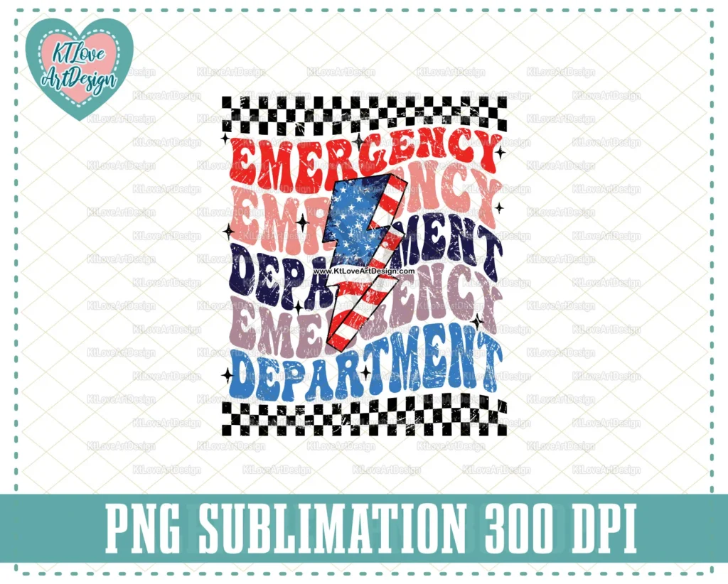 4th of July Emergecy Department Lightning Bolt, Nurse Patriotic, Nurse Checker Board