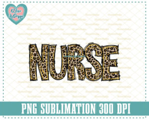 Nurse Leopard Print Doodle Png, Nurse PNG Sublimation Design