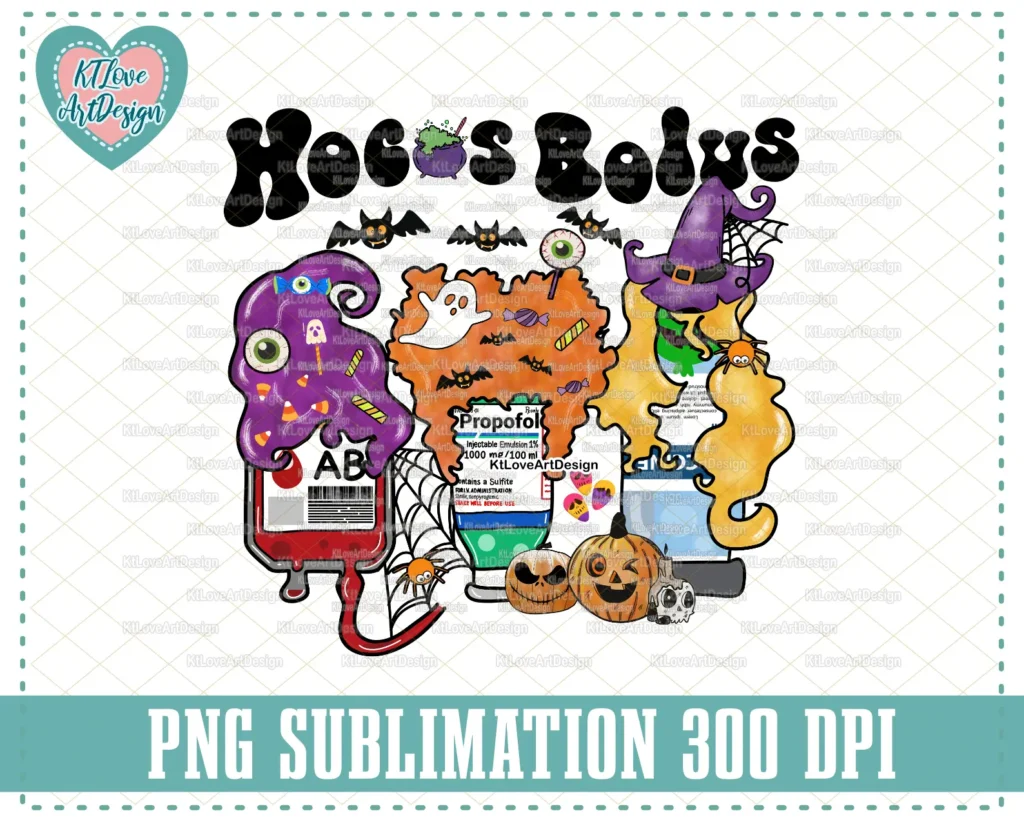 Spooky Nurse Hocus Bolus PNG Sublimation Design