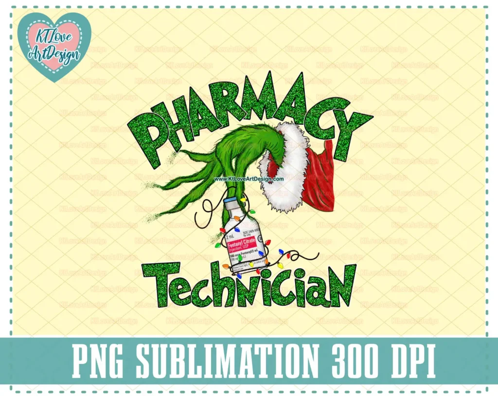 Christmas Pharmacy Technician Holding Fentanyl PNG