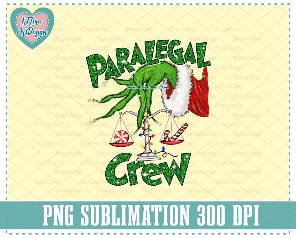 Christmas Paralegal Crew Holding Scale of Justice PNG