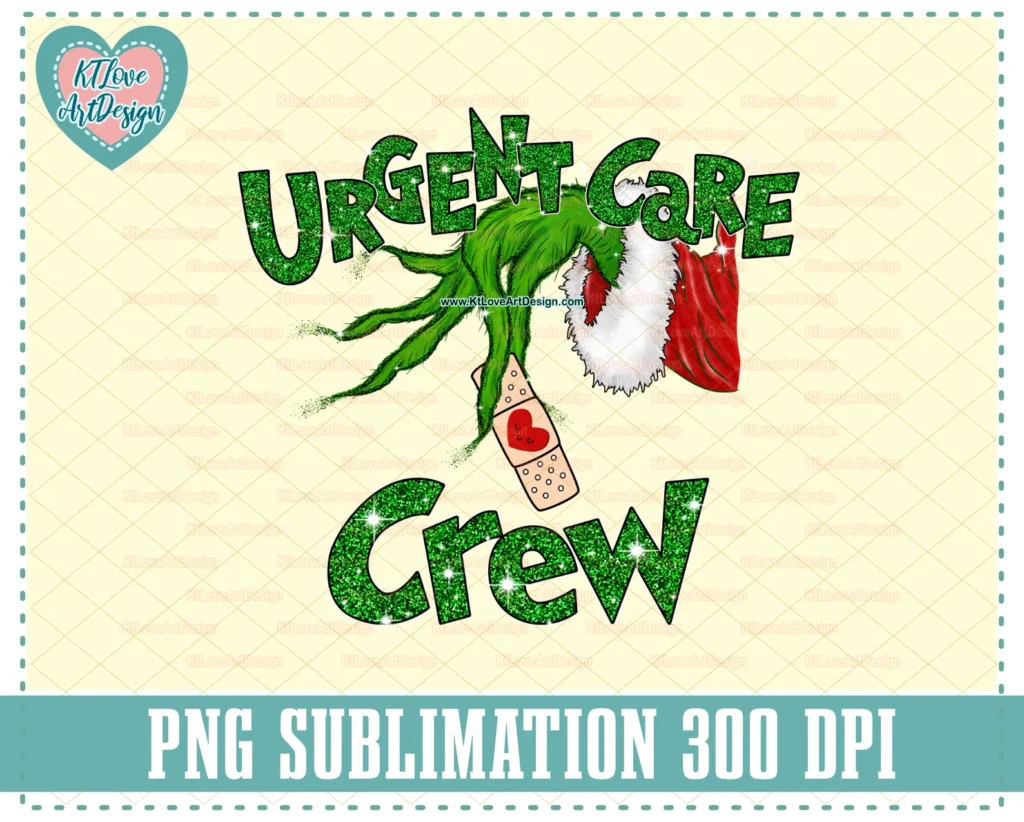 Christmas Ugent Care Crewe PNG Sublimation Design