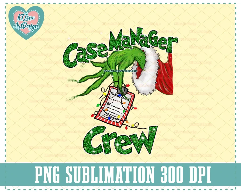 Christmas Case Manager Holding Clipboard PNG