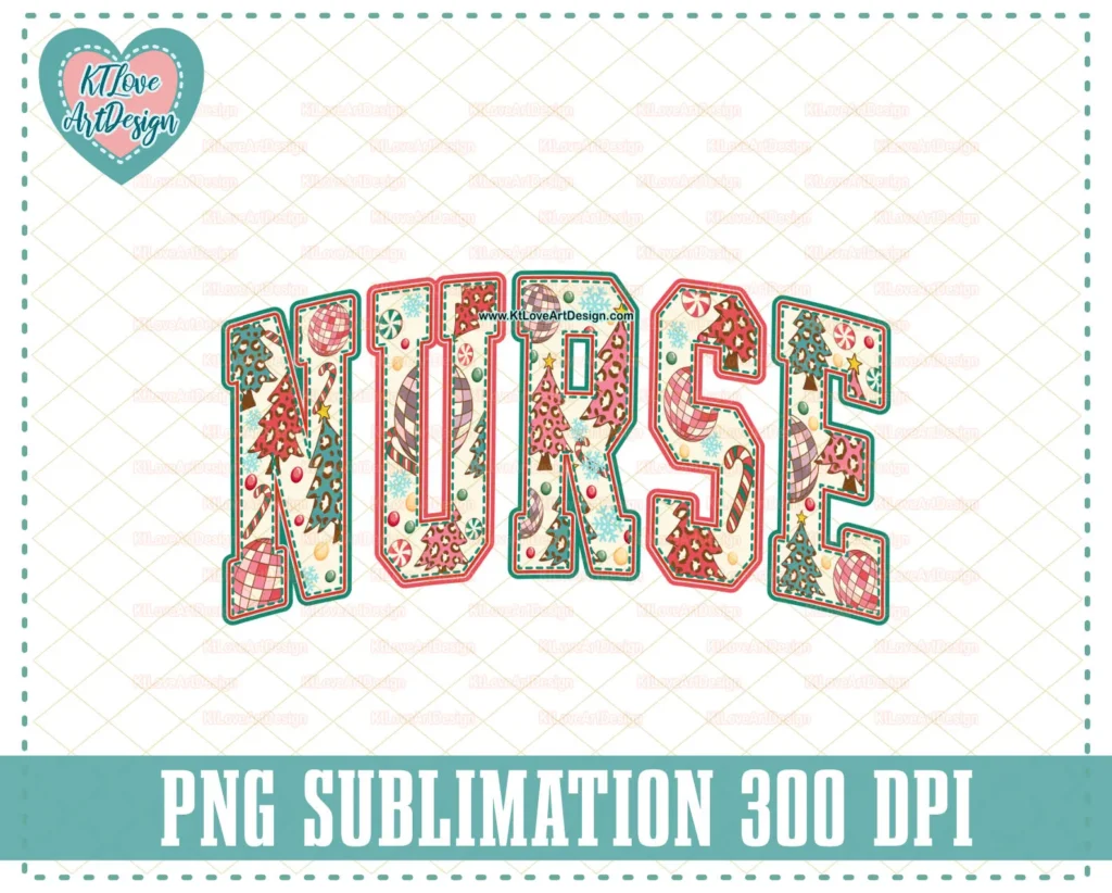 Christmas Nurse PNG Sublimation Design