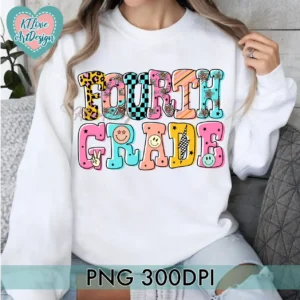 Groovy Doodle Back To School Grade Bundles PNG Designs - Image 7