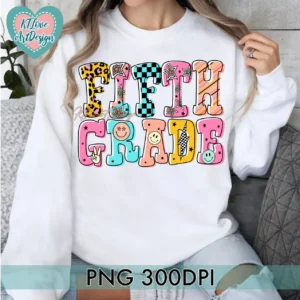 Groovy Doodle Back To School Grade Bundles PNG Designs - Image 8