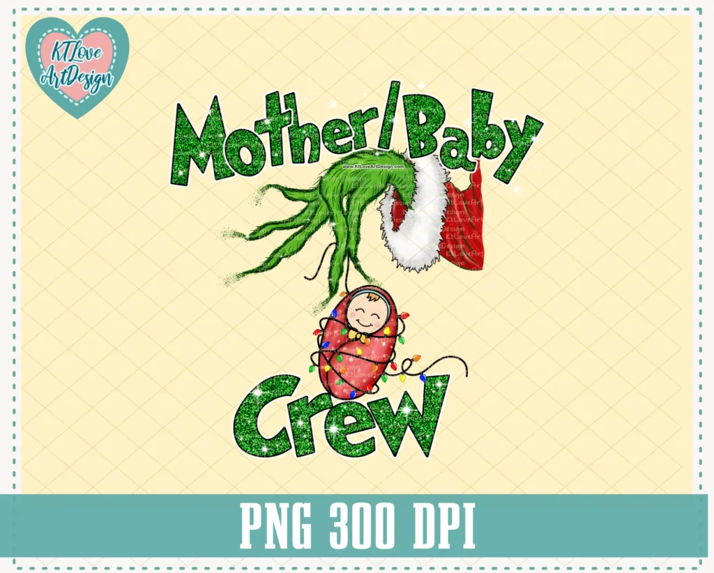 Christmas Mother/Baby Crew Hand Holding Baby Png