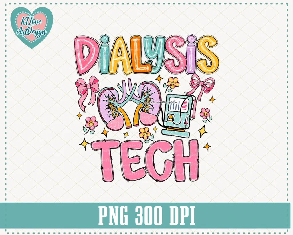Dialysis Tech Spring Pastel Doodle Occupation Png Design