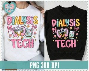 Dialysis Tech Spring Pastel Doodle Occupation Png Design - Image 3