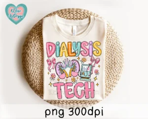 Dialysis Tech Spring Pastel Doodle Occupation Png Design - Image 2