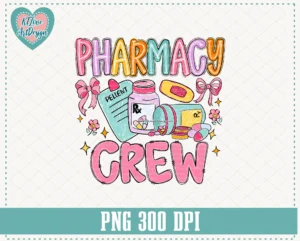 Pharmacy Crew Spring Pastel Doodle Png Design