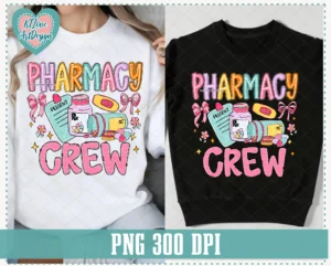 Pharmacy Crew Spring Pastel Doodle Png Design - Image 3
