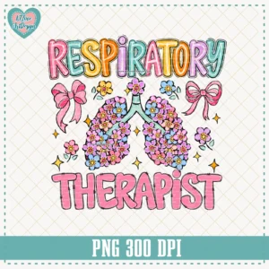 Respiratory Therapist Lungs Spring Flower Doodle Occupation Png Design