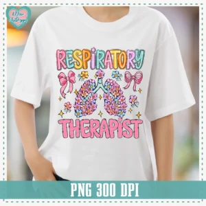 Respiratory Therapist Lungs Spring Flower Doodle Occupation Png Design - Image 3