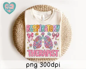 Respiratory Therapist Lungs Spring Flower Doodle Occupation Png Design - Image 4