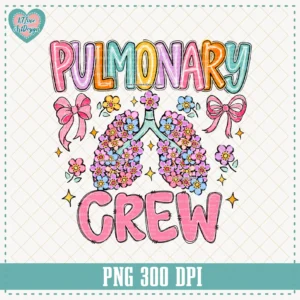 Pulmonary Crew Lungs Spring Flower Doodle Occupation Png Design