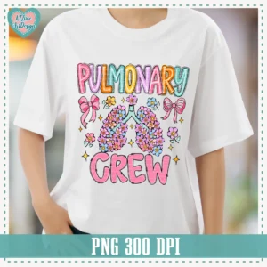 Pulmonary Crew Lungs Spring Flower Doodle Occupation Png Design - Image 2